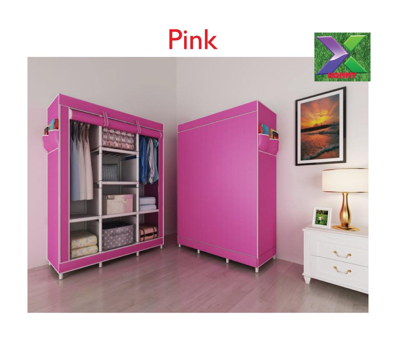 Portable Wooden Wardrobe with Canvas Cover – Luxury Decor Kenya